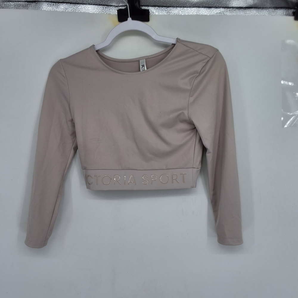 Victoria's Secret XS sport Beige Long Sleeve Crop Top